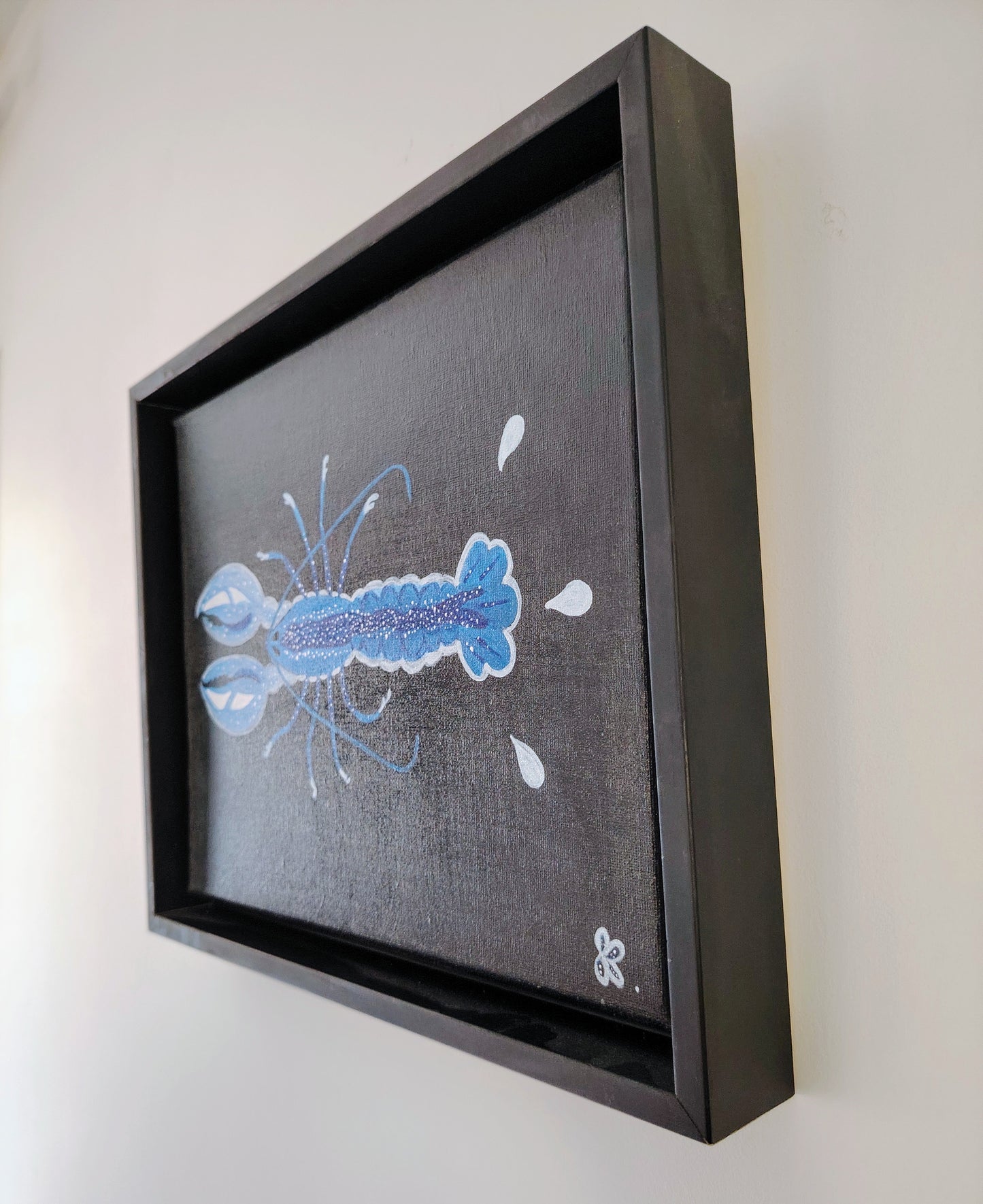 Côté de l’œuvre KOA Le Homard sur châssis bois, peinture originale contemporaine 24x30 cm