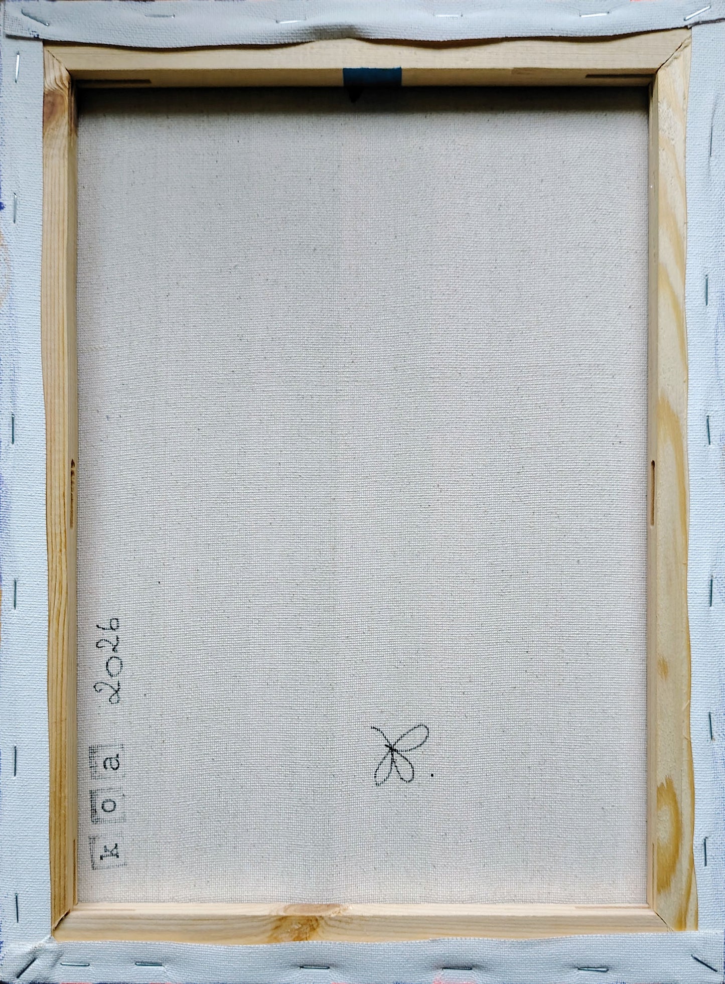 Revers de l’œuvre KOA Love sur châssis bois, peinture originale contemporaine