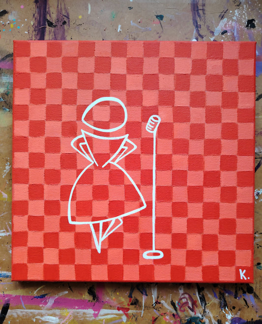 Peinture pop art graphique minimaliste réalisée par KOA sur toile contemporaine