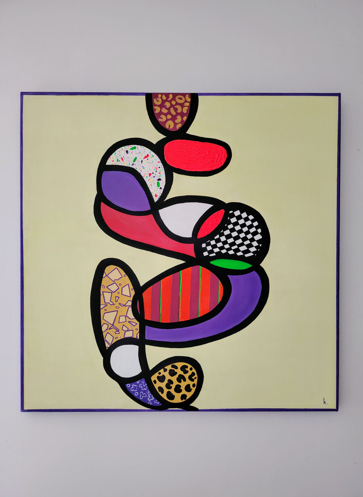 crois oeuvre de l'artiste néo pop abstrait koa