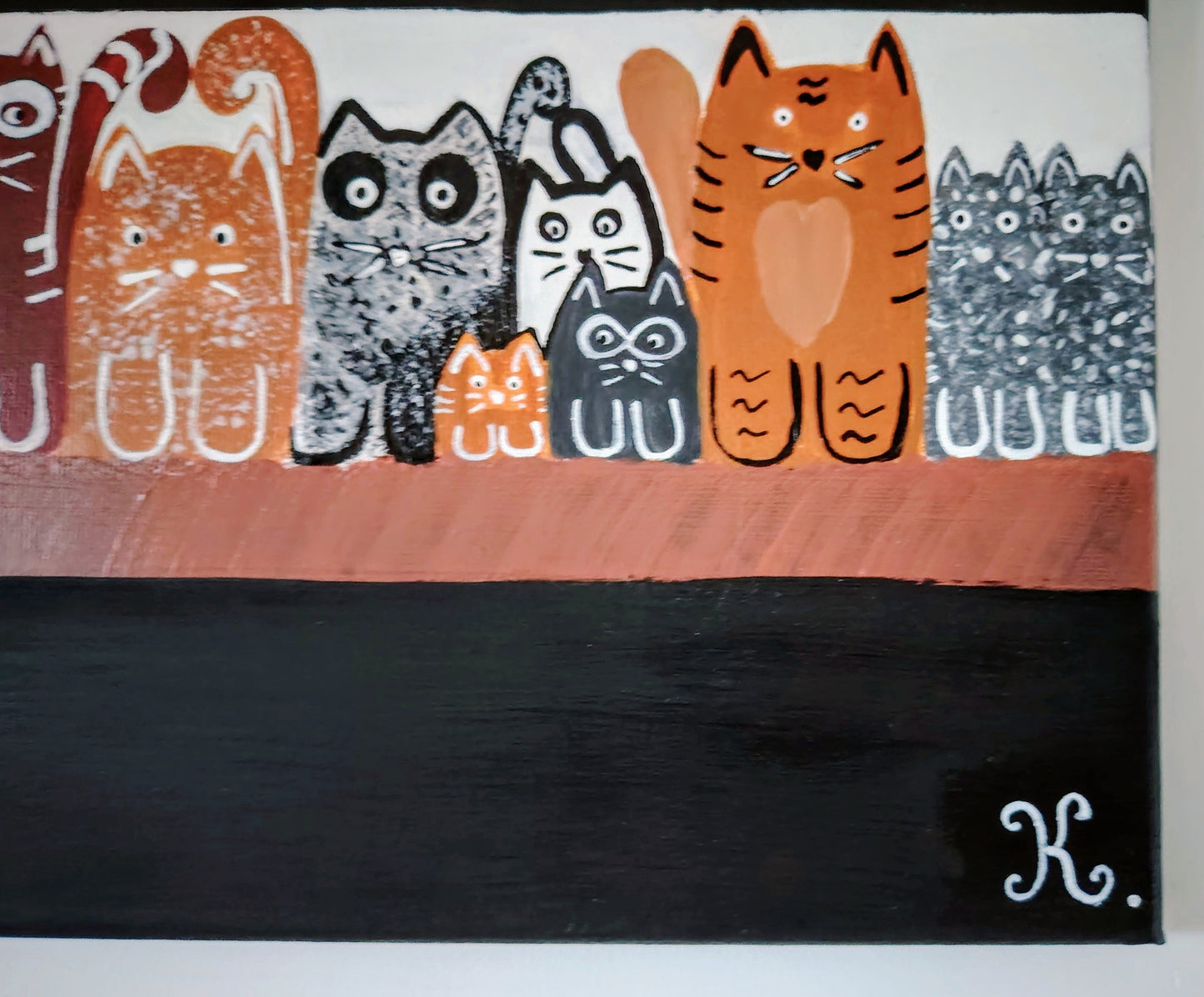 Signature de l’artiste KOA sur l’œuvre Cats avec certificat d’authenticité