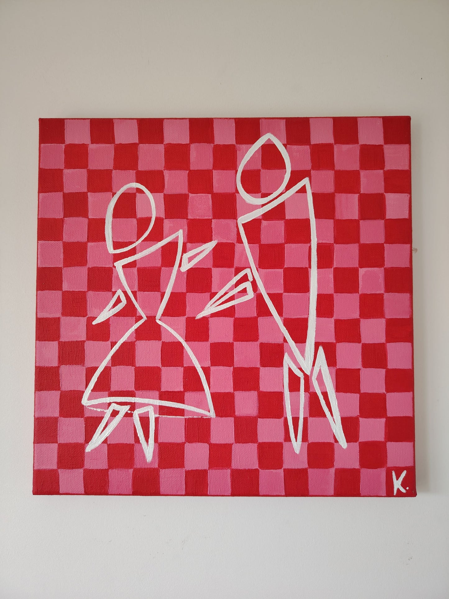 Peinture KOA Dance With Me exposée en intérieur, œuvre contemporaine pop et expressive