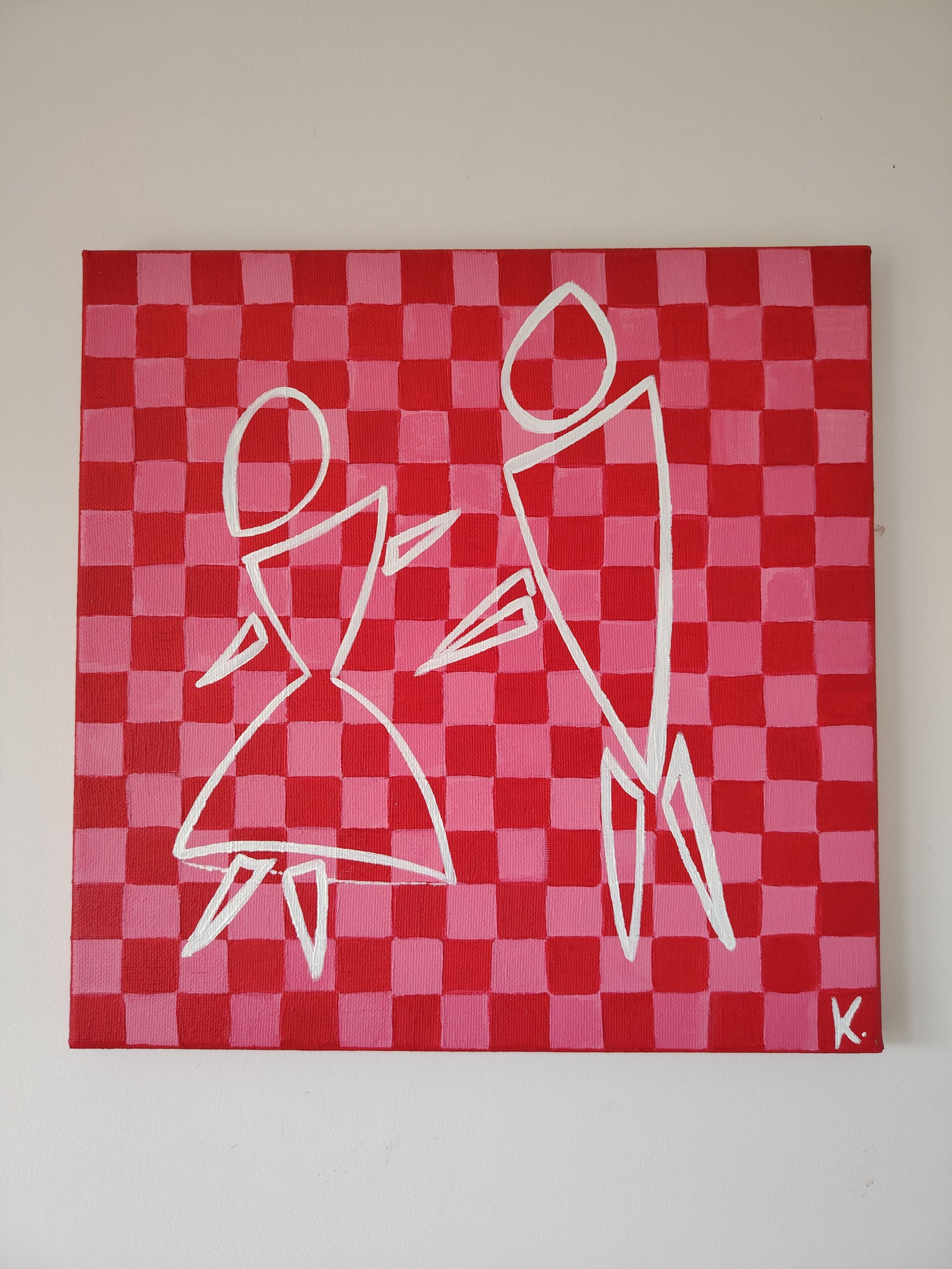 Peinture KOA Dance With Me exposée en intérieur, œuvre contemporaine pop et expressive