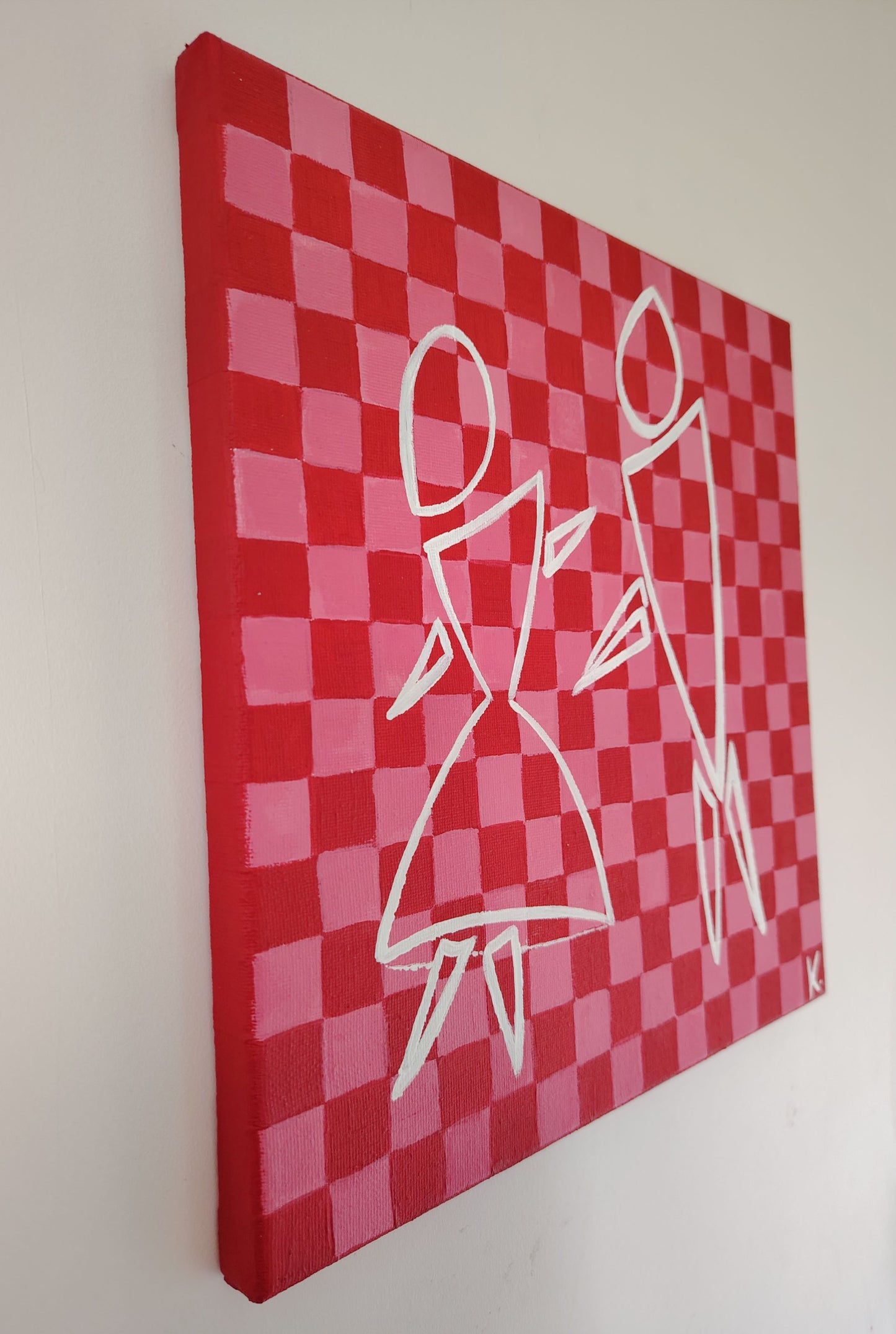 Côté de l’œuvre KOA Dance With Me sur châssis bois, peinture originale contemporaine