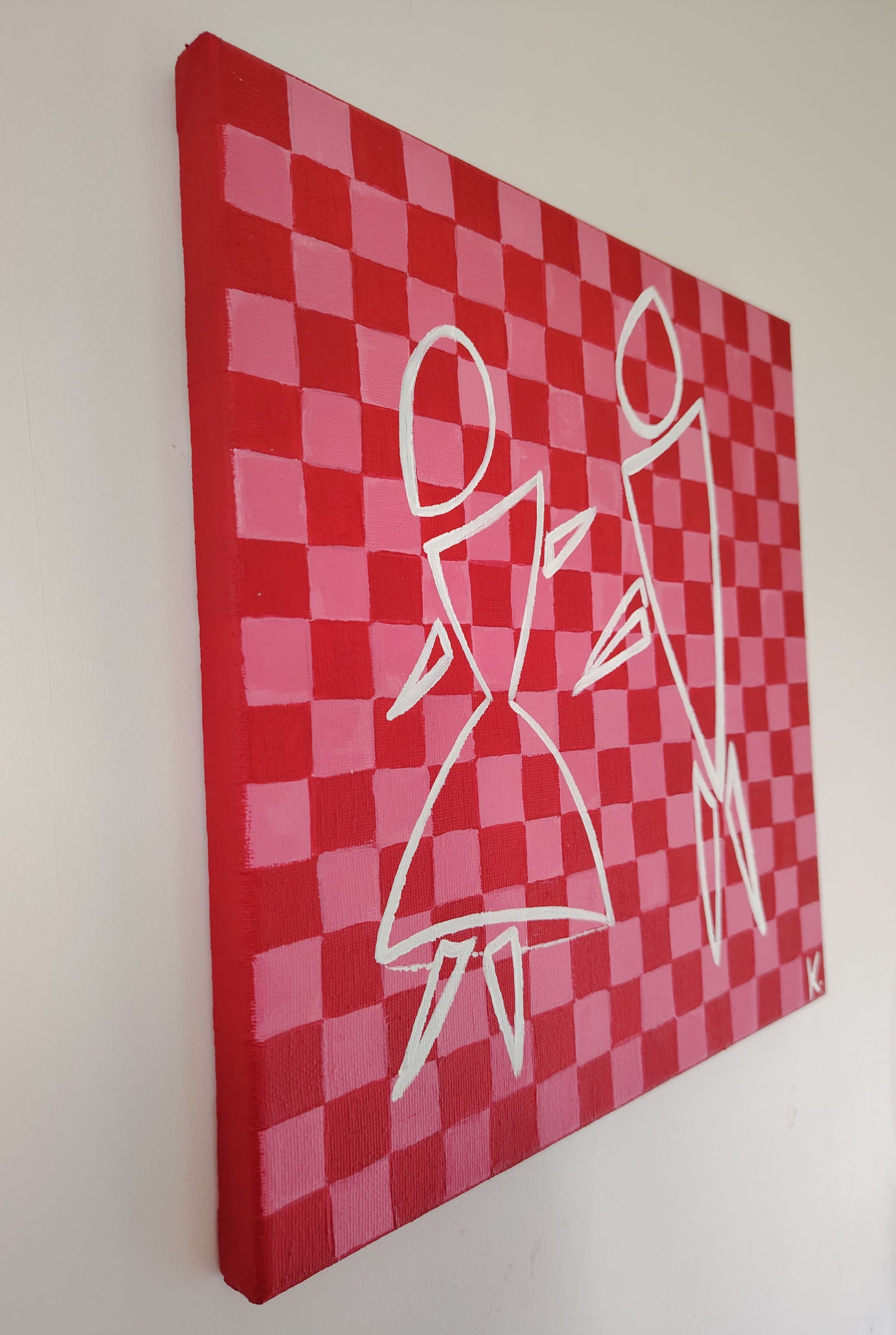 Côté de l’œuvre KOA Dance With Me sur châssis bois, peinture originale contemporaine
