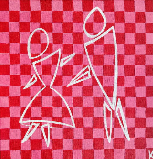 Œuvre originale KOA Dance With Me peinture acrylique sur toile art contemporain pop graphique 2025 mouvement et danse