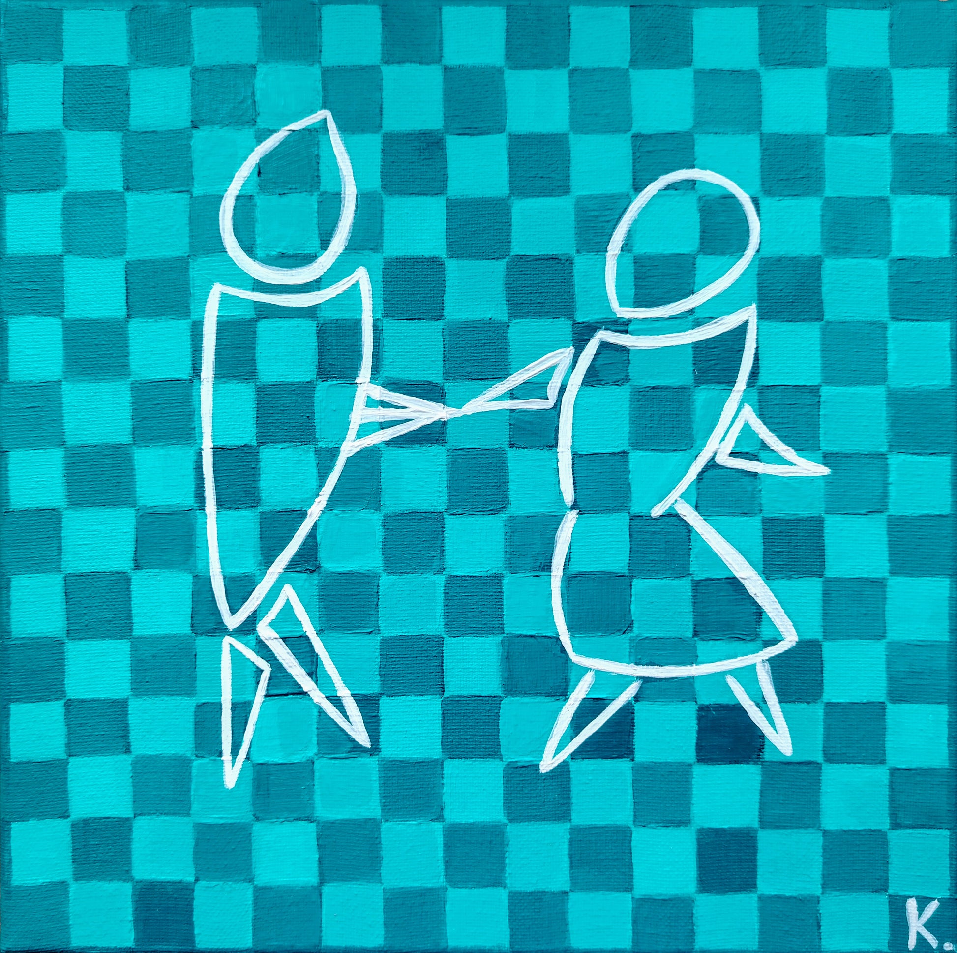 Œuvre originale KOA Go With Me peinture acrylique sur toile art contemporain pop graphique 2025 composition colorée minimaliste