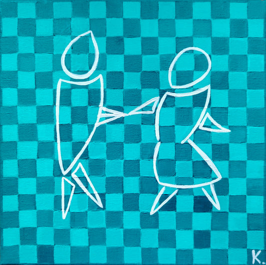 Œuvre originale KOA Go With Me peinture acrylique sur toile art contemporain pop graphique 2025 composition colorée minimaliste