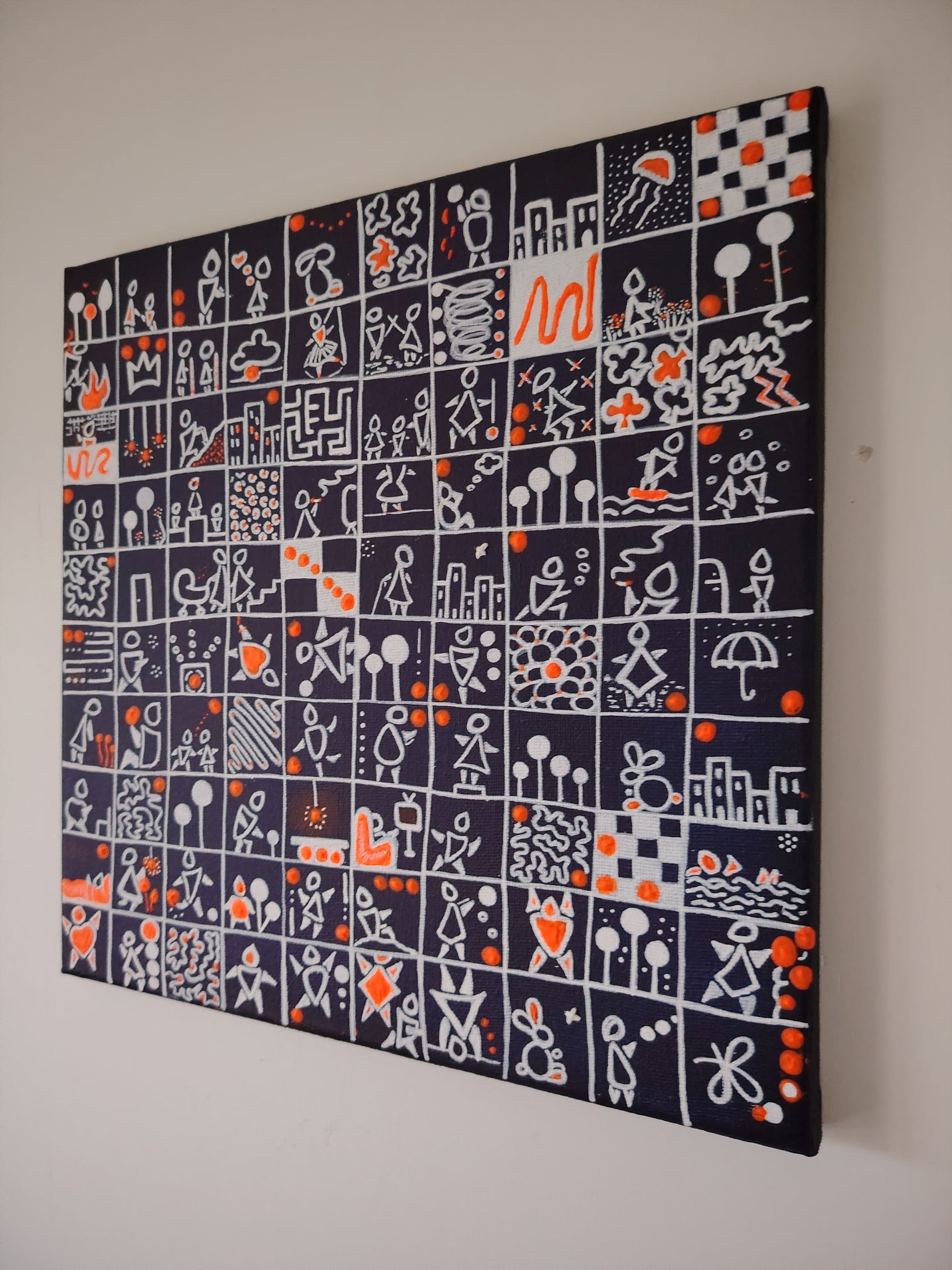 Côté de l’œuvre KOA Mosaik sur châssis bois, peinture originale contemporaine