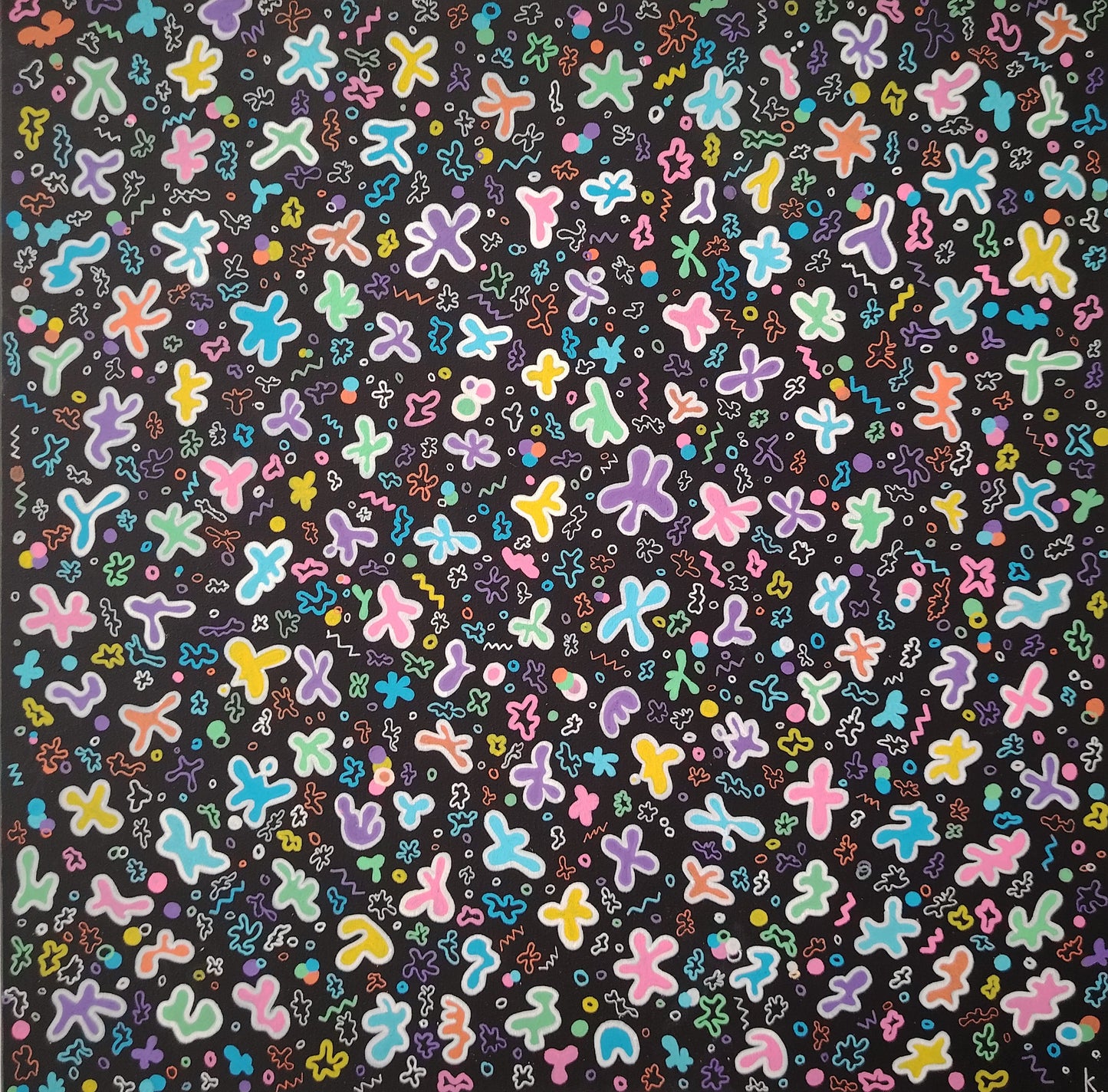 Œuvre originale KOA Motifation 1 peinture acrylique sur toile art contemporain abstrait pop graphique 2025