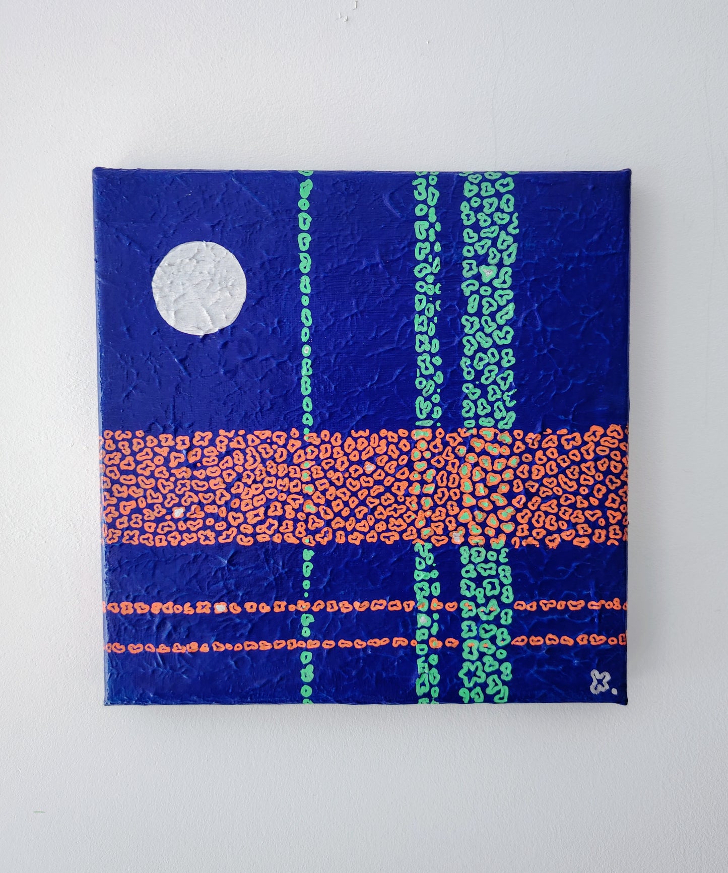 Peinture KOA Motifation 4 exposée en intérieur, œuvre contemporaine abstraite pop et graphique