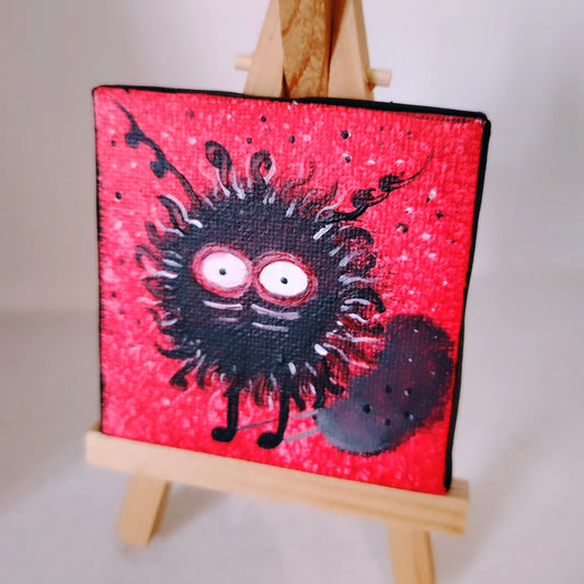 Détail de la peinture acrylique vendue KOA Mout Rouge, texture et matière picturale en gros plan