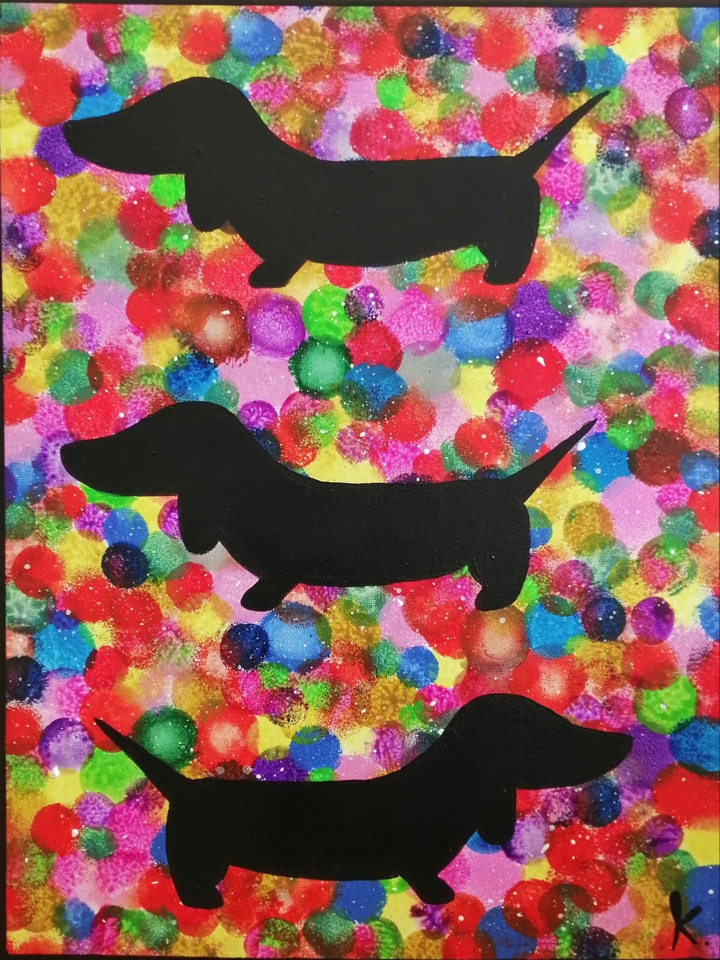 Œuvre originale vendue KOA Pride peinture acrylique sur toile art contemporain pop graphique 2025