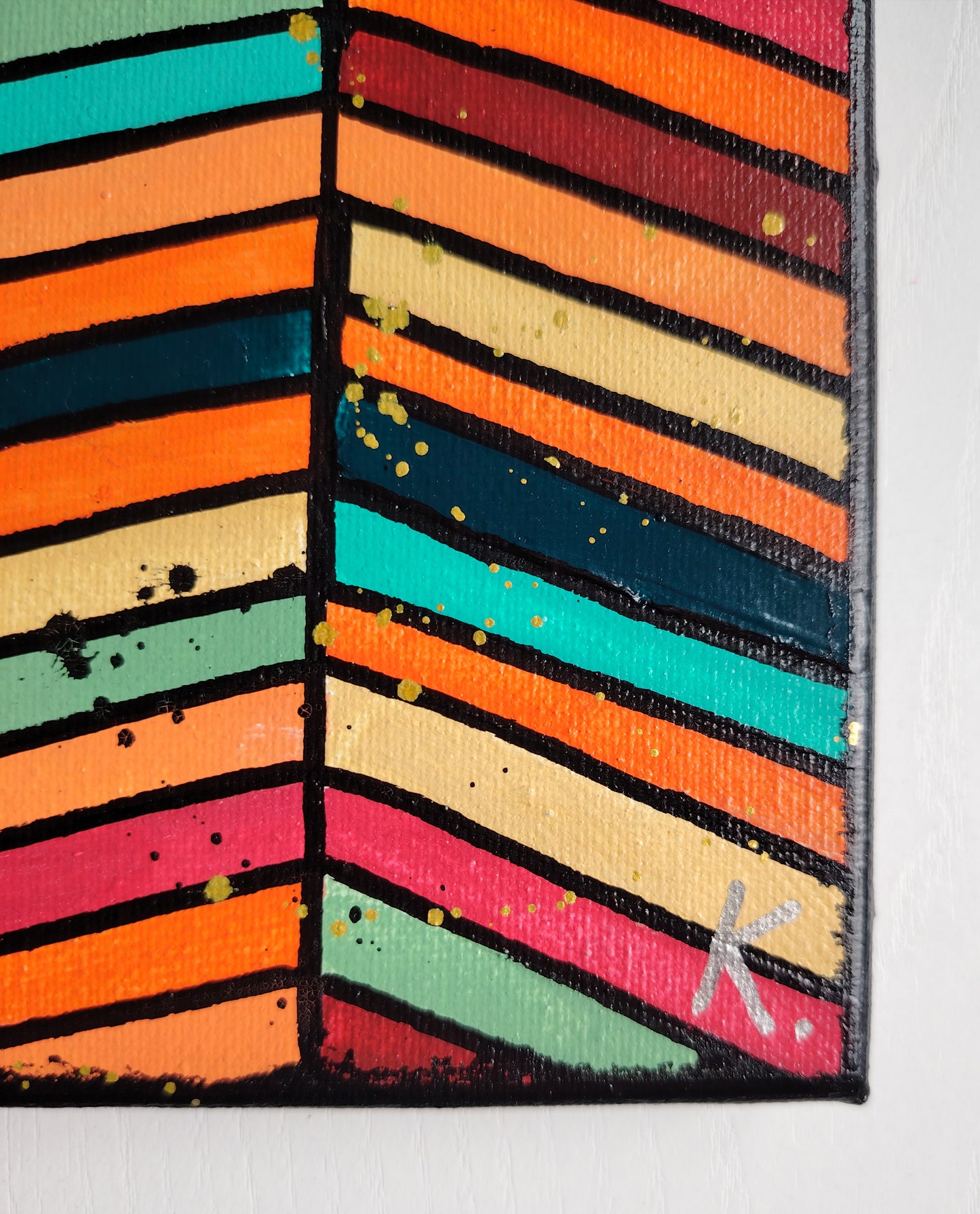 Signature de l’artiste KOA sur l’œuvre Tu tombes à pique avec certificat d’authenticité