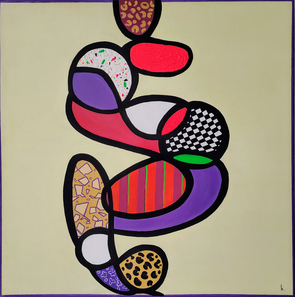 peinture de l'artiste pop minimale dopaminée koa